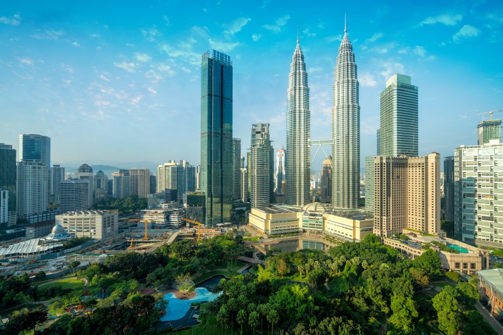 Widok na Kuala Lumpur w Malezji.